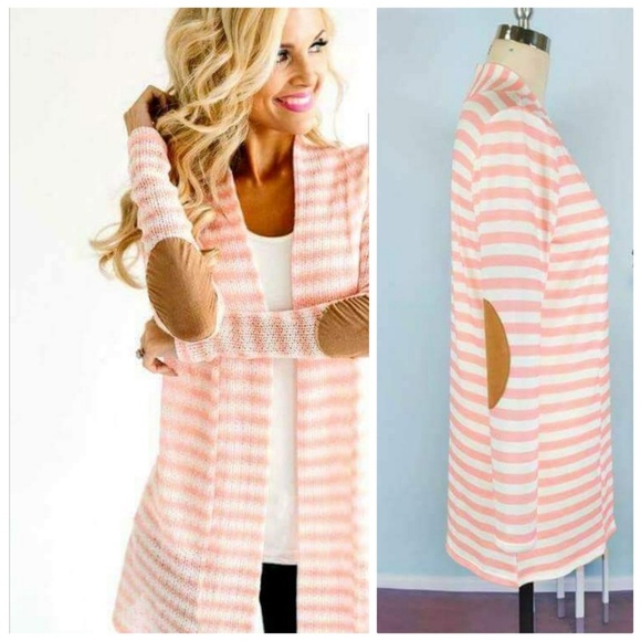 Sweaters - Only 1 left sz L Spring patchwork striped cardigan